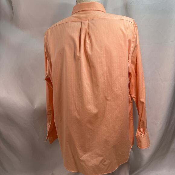 Lauren Ralph Lauren‎ Men's 2XL Orange Striped Button Up Long Sleeve Dress Shirt - Picture 3 of 6
